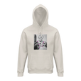 Synergy Synch'd Hands Organic Unisex Hoodie Off White flat front
