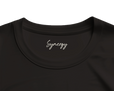 Synergy Synch'd Hands Organic Women's Oversized T-shirt Deep Black inside neck