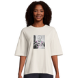 Synergy Synch'd Hands Organic Women's Oversized T-shirt Off White model front