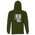 Synergy Synch'd Hands Recycled Blend Unisex Hoodie Army flat front