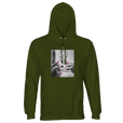 Synergy Synch'd Hands Recycled Blend Unisex Hoodie Army flat front