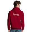 Synergy Synch'd Hands Recycled Blend Unisex Hoodie Burgundy model back