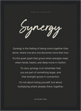 Synergy Word of Intention Framed print 21x29.7 cm / 8x12" Black frame Carbon paper