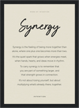 Synergy Word of Intention Framed print 21x29.7 cm / 8x12" Black frame Linen paper