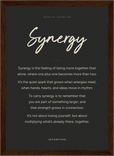 Synergy Word of Intention Framed print 21x29.7 cm / 8x12" Dark wood frame Carbon paper