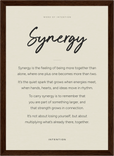 Synergy Word of Intention Framed print 21x29.7 cm / 8x12" Dark wood frame Linen paper