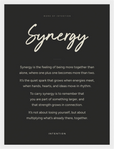 Synergy Word of Intention Framed print 30x40 cm / 12x16″ White frame Carbon paper