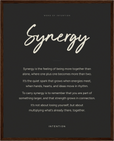 Synergy Word of Intention Framed print 40x50 cm / 16x20″ Dark wood frame Carbon paper