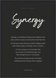 Synergy Word of Intention Framed print 50x70 cm / 20x28″ Black frame Carbon paper
