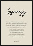 Synergy Word of Intention Framed print 50x70 cm / 20x28″ Black frame Linen paper