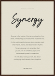 Synergy Word of Intention Framed print 50x70 cm / 20x28″ Dark wood frame Linen paper