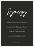 Synergy Word of Intention Framed print 50x70 cm / 20x28″ White frame Carbon paper