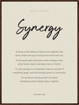 Synergy Word of Intention Framed print 60x80 cm / 24x32″ Dark wood frame Linen paper