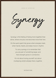 Synergy Word of Intention Framed print A1 (59.4 x 84.1 cm) Dark wood frame Linen paper