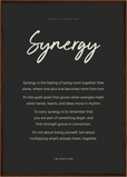 Synergy Word of Intention Framed print A2 (42 x 59.4 cm) Dark wood frame Carbon paper