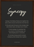 Synergy Word of Intention Framed print A3 (29.7 x 42 cm) Dark wood frame Carbon paper