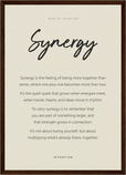 Synergy Word of Intention Framed print A3 (29.7 x 42 cm) Dark wood frame Linen paper