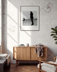 The Space We Share Framed print 60x80 cm / 24x32″ Dark wood frame in interior
