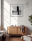 The Space We Share Framed print 70x70 cm / 28x28″ Black frame in interior