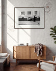 The Urban Matrix Framed print 70x100 cm / 28x40″ Dark wood frame in interior
