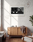 This is Where He Stood Framed print A1 (59.4 x 84.1 cm) Wood frame in interior