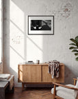 This is Where He Stood Framed print A2 (42 x 59.4 cm) Black frame in interior
