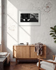 This is Where He Stood Framed print 50x70 cm / 20x28″ White frame in interior
