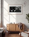 This is Where He Stood Framed print 60x90 cm / 24x36″ Wood frame in interior