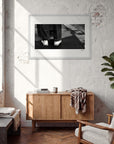 This is Where He Stood Framed print 70x100 cm / 28x40″ White frame in interior