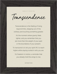 Transcendence Word of Intention Framed print 13x18 cm / 5x7″ Black frame Linen paper