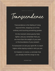 Transcendence Word of Intention Framed print 13x18 cm / 5x7″ Wood frame Carbon paper
