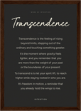 Transcendence Word of Intention Framed print 21x29.7 cm / 8x12" Dark wood frame Carbon paper