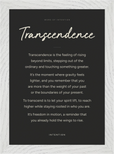 Transcendence Word of Intention Framed print 21x29.7 cm / 8x12" White frame Carbon paper