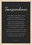 Transcendence Word of Intention Framed print 21x29.7 cm / 8x12" Wood frame Carbon paper