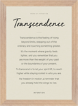 Transcendence Word of Intention Framed print 21x29.7 cm / 8x12" Wood frame Linen paper