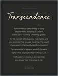 Transcendence Word of Intention Framed print 30x40 cm / 12x16″ Black frame Carbon paper