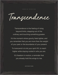 Transcendence Word of Intention Framed print 30x40 cm / 12x16″ Black frame Carbon paper