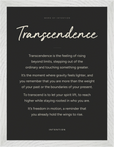 Transcendence Word of Intention Framed print 30x40 cm / 12x16″ White frame Carbon paper
