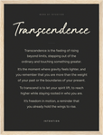 Transcendence Word of Intention Framed print 30x40 cm / 12x16″ Wood frame Carbon paper