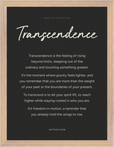 Transcendence Word of Intention Framed print 30x40 cm / 12x16″ Wood frame Carbon paper
