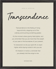 Transcendence Word of Intention Framed print 40x50 cm / 16x20″ Black frame Linen paper