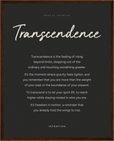Transcendence Word of Intention Framed print 40x50 cm / 16x20″ Dark wood frame Carbon paper