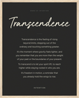 Transcendence Word of Intention Framed print 40x50 cm / 16x20″ Wood frame Carbon paper