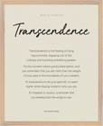 Transcendence Word of Intention Framed print 40x50 cm / 16x20″ Wood frame Linen paper