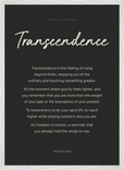 Transcendence Word of Intention Framed print 50x70 cm / 20x28″ White frame Carbon paper