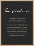 Transcendence Word of Intention Framed print 50x70 cm / 20x28″ Wood frame Carbon paper