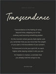 Transcendence Word of Intention Framed print 60x80 cm / 24x32″ Black frame Carbon paper