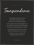 Transcendence Word of Intention Framed print 60x80 cm / 24x32″ Black frame Carbon paper