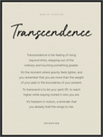 Transcendence Word of Intention Framed print 60x80 cm / 24x32″ Black frame Linen paper