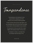 Transcendence Word of Intention Framed print 60x80 cm / 24x32″ White frame Carbon paper
